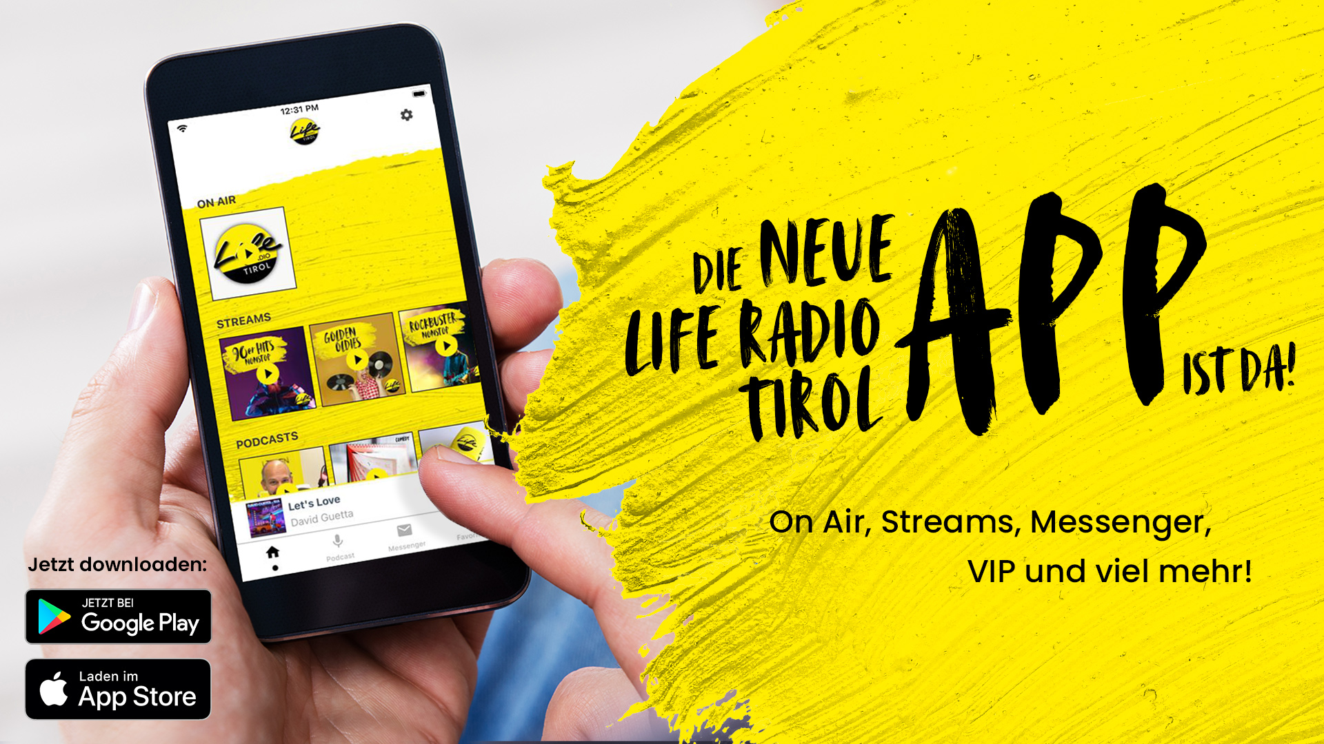 Jetzt downloaden Die LIFE RADIO TIROLApp Life Radio